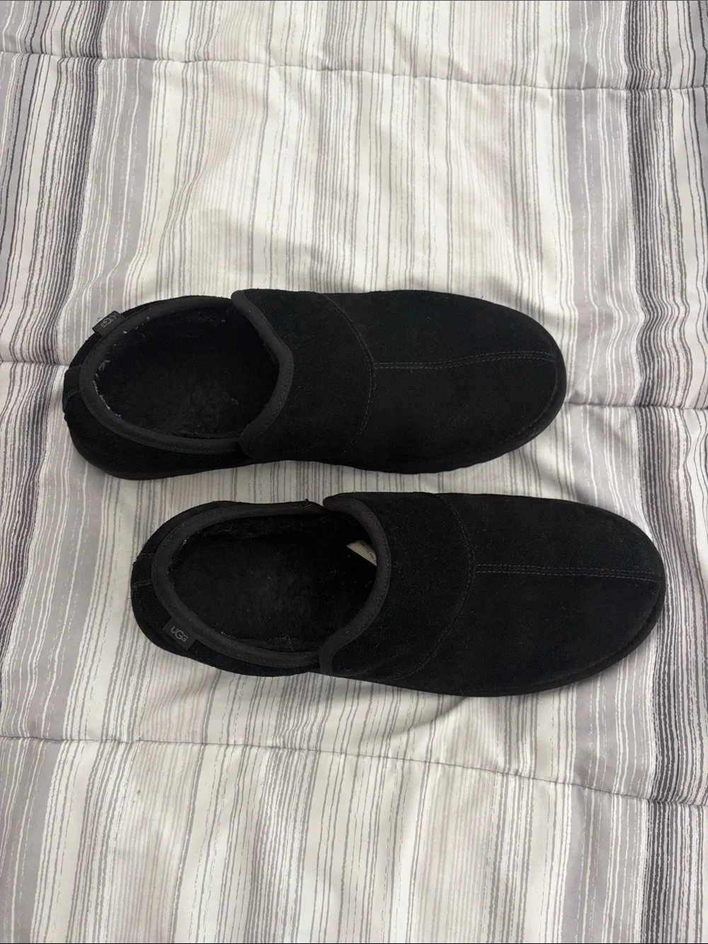 UGG Men’s Black Suede Leisure Slip-On Slippers Size 13